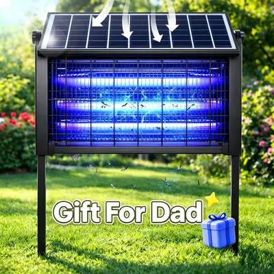 【Clearance Sale】Solar-Powered Waterproof Electric Bug Zapper, Smart Light Sensor Rechargeable Mosquito & Fly Trap for Patio, Backyard, Camping—Effective for zapping bugs with zapper (Indoor & Outdoor Use),dorm essentials,home essentials,toolupgrade