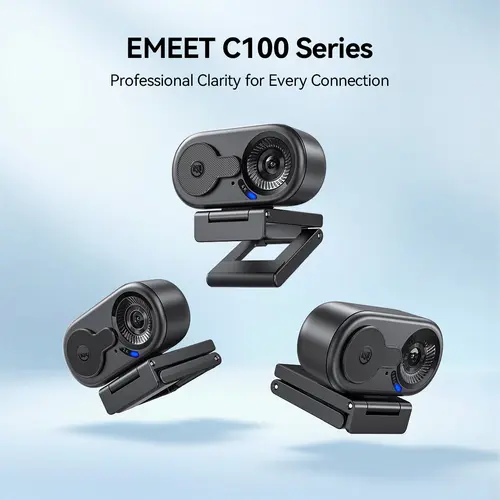 EMEET C100 4K External USB Webcam for PC, Fixed Focus, 66° FOV, Built-in Mic, Privacy Cover, Portable Metal Clip, Computer Camera for Home Office, Online Meetings, Desktop/Laptop USB-A, External Usb Webcams, tiktokshopbacktoschool, Usb Plug Webcam, Hd