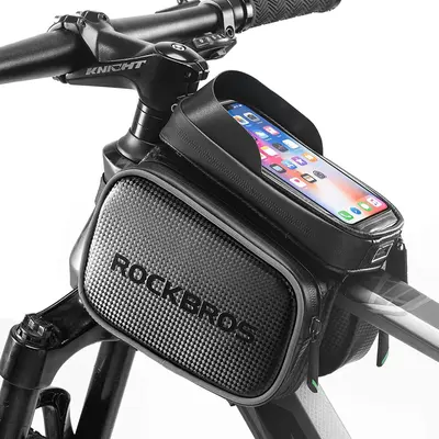 ROCKBROS Bike Frame Bag Waterproof Bike Top Tube Bag - Phone Bag for 6.2” & Under