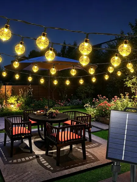 Outdoor Waterproof Solar String Lights 39FT/65FT 60LED/100LED Globe Fairy Lights with 8 Modes for Yard Garden Wedding Decor, Solar Outdoor Lights, Light led lights bedroom