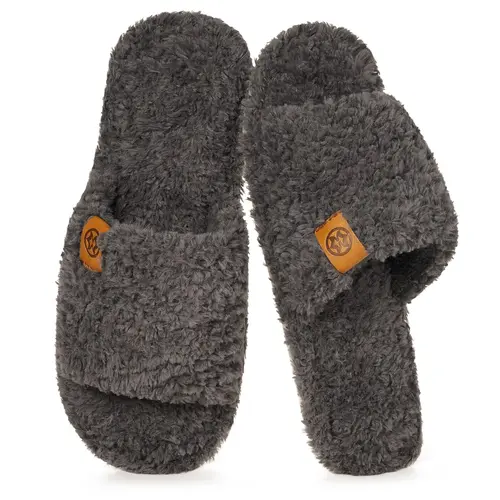 Intini Women's Fuzzy Open-Toe Footwear - Soft Memory Foam, Lightweight Non-Slip Fur Slides, Cozy Aesthetic Casual Fashion House Slippers for Indoor Bedroom Use,sohochic