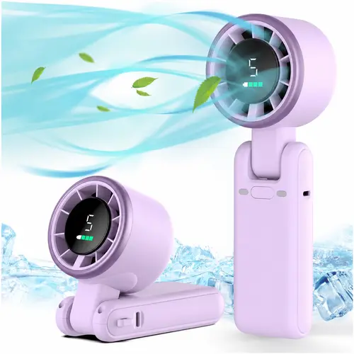 VIRAL SUMMER MUST-HAVE!Turbo Handheld Fan | 5 Speeds | LED Display | Portable Folding Fan Personal Pocket Fan 3-in-1 Foldable Fan for Travel, Camping, Outdoor | Beat the Heat NOW!