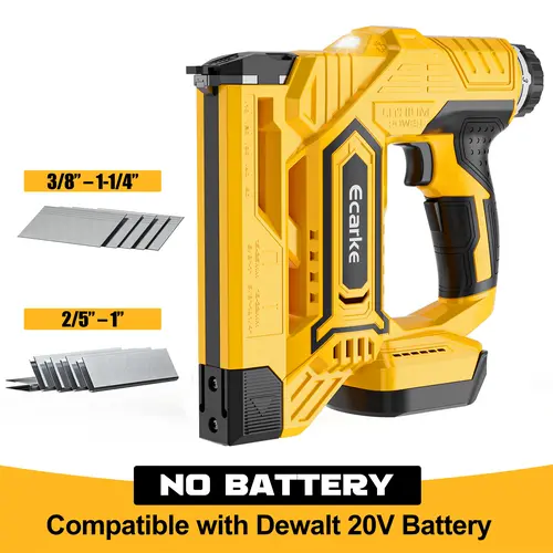 Ecarke Cordless 18GA  5/8 to 1-1/4 Inch Brad Nailer for Dewalt 20V, 【Battery NOT Included】, 2 Mode 18 Gauge Nail Gun with 1000 Nials for Wood Carpentry, Brushless toolupgrade