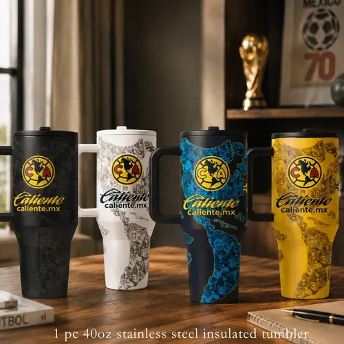 40oz Insulated Cup, Tumbler, Drinkware, Dual-Layer Vacuum Stainless Steel, Leak-Proof, Keeps Hot 12 Hours Cold 24 Hours, Soccer Club Design, Perfect Gift, Insulated Tumbler Mug