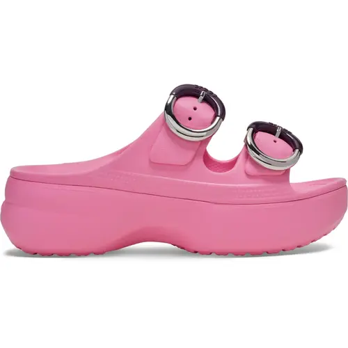 Crocs Women's Saturday Two-Strap Platform Sandals featuring Dipped Metal Buckles