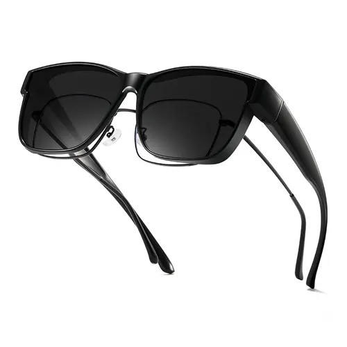 kimorn Women's Polarized Fit-Over Sunglasses - Modern Full Rim Oversized Square Frames, Lightweight UV400 Protection Shades for Driving, Daily Use, All-Day Errands, Overglasses Sunglasses