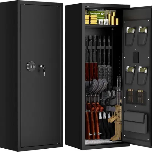 INTERGREAT 14-16 Gun Safe, Large Gun Safe for Rifles and Pistols, Quick Access Rifle Safe with 3 Removable Gun Racks and 4 Pistol Pockets, Digital Gun Cabinet with Dual Alarm and Mute Mode