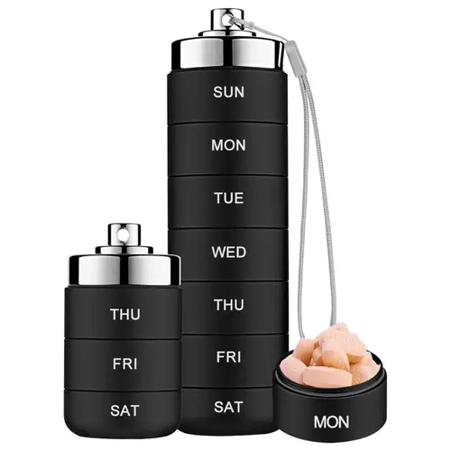 Mossime Metal Pill Organizer Weekly, Stackable Waterproof Travel Pill Box, Large Aluminum Alloy Pill Case Container, BPA Free 7 Day Daily Medicine Organizer for Vitamin, Fish Oil, Supplement, dealsforyou, summerwins