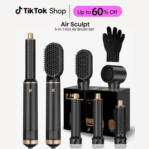 Blow Dryer Brush 5 in 1: Ionic Hot Air Styler Hair Dryer Brush Blow Dryer Set for Curling Volumizing Straightening Styling  #Summervibes