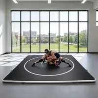 Inflatable Wrestling Mat 10FT / 13FT x 4IN, PVC Portable Wrestling Mats for Home, 4" Thick Jiu Jitsu Mats with Circles for Wrestling, Martial Arts, Jitsu, BJJ, Boxing, MMA, Judo Indoor Outdoor Use