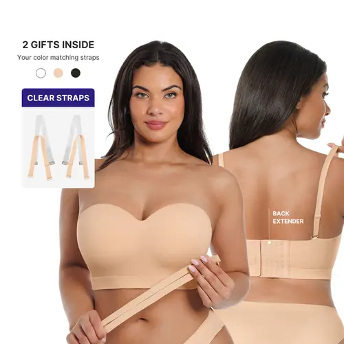 SHAPELLX Bare Essentials AirSlim VersaFit Seamless Strapless Non-slip Wire-free Versatile Bra Creator