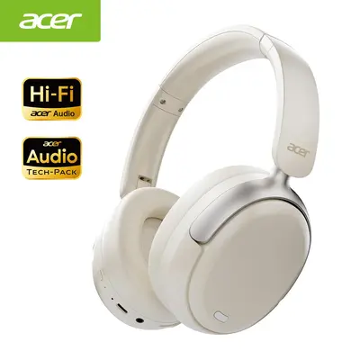 Acer OHR516 Active Noise Cancelling Headphones, Over Ear Wireless Bluetooth, 60H Playtime, 40mm Drivers, Low-Latency Mode, ENC Clear Calls, Foldable Comfortable Design,father'sdaygifts