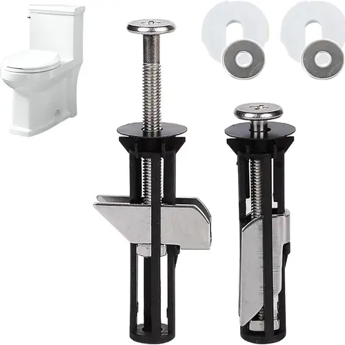 2-Piece Universal Bolt Kit for Bathroom Fixtures, Stainless Steel Replacement Screws with Gaskets, No-Slip Fasteners, Quick-Release Easy-Install Cover Repair Parts, 2 Piece Sets,toolupgrade
