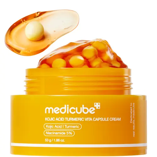 [NEW] [medicube] Kojic Acid Turmeric Vita Capsule Cream for Uneven Skin Tone | Tone Renewal & Radiance Care for troubled skin | Turmeric, Kojic, Vitamin C | Korean Skin Care 1.86 oz