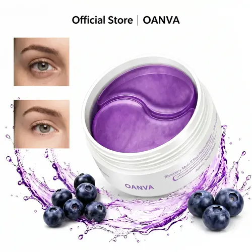 [NEW] OANVA Blueberry Caffeine Hydrogel Eye Mask, Collagen Under‑Eye Patches, Depuff & Brighten Dark Circles, Hydrating Gentle for Sensitive Skin