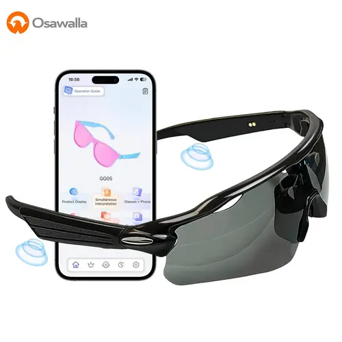 Smart AI Glasses with Open-Ear Speakers,Bluetooth Sunglasses for Men Women , Voice Assistant, Touch Control, UV400 Polarized Lens, Magnetic Charging, 5-6H Playtime for Cycling, Running, Driving, Golf fathersdaygift