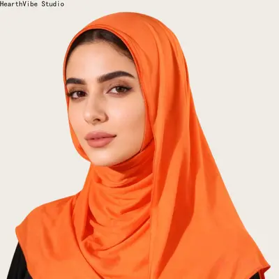 Women's High-Quality Mercerized Cotton Solid Color Long Scarf - Trendy Southeast Asian Style, Versatile Sports Head Wrap, Scarf Head Wrap