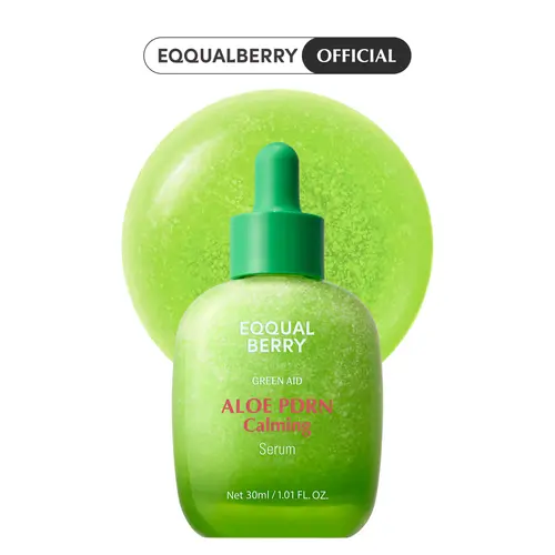 EQQUALBERRY ALOE PDRN Calming Serum – Soothing Korean Skin Care for Sensitive & Acne-Prone Skin | 5-CICA + Ceramide Barrier Repair | Redness Relief & Hydrating Glass Skin Glow, 1.01oz / 30ml