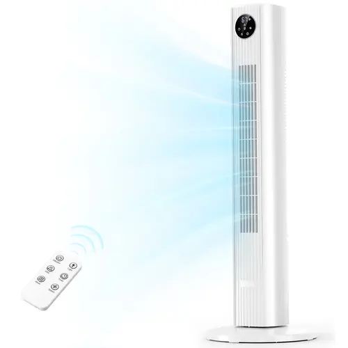 【New】Antarctic Star Smart Bladeless Standing Tower Fan - 32dB Silent Cooling High Velocity Fan, 85° Oscillation, 12H Timer, Remote Control, 3 Speed Settings for Bedroom, Apartment Stuff, Room Gadgets, Smart Bladeless Fan