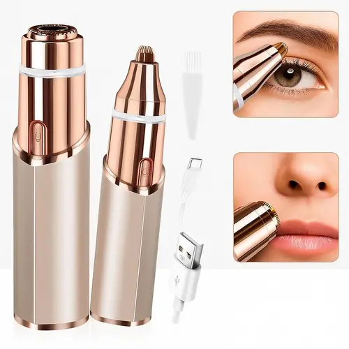 2-in-1 facial and eyebrow trimmer, electric eyebrow trimmer, lip/facial/body hair removal tool, facial hair care tool, electric shaver for women, eyebrow epilator hair remover