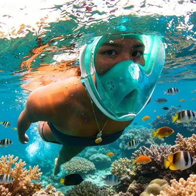 Second-generation direct-plug fully dry snorkeling regulator, full-face diving mask, swimming diving suit, and goggle.