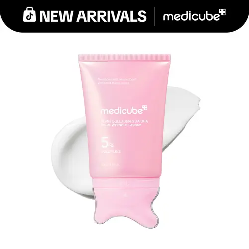 [NEW] [medicube] PDRN Collagen Gua Sha Neck Wrinkle Cream | Built-In Gua Sha Massager with Volufiline 5% + PDRN | Firming, Contour Care for the Look of Fine Lines, Jawline, Neck, Décolleté,Underarms, Chest, Legs, Shoulder | Massage Cream | Korean Skincare