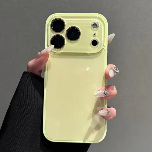 Fresh Candy Color Smartphone Protector Case - Soft TPU Bumper + Hard PC Back, Full Lens Coverage, Cute Minimalist Pink & White Skin-Feel Cover for iPhone 13/14/15/16/17 Air/Pro/Pro Max, 14/15/16 Plus - Handheld Devices Accessories