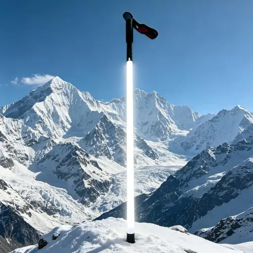 LED Warning Light Hiking Stick - Fixed Length Waterproof Aircraft Aluminum Trekking Pole, Built-in LED Light Strip, 360° Glow, Anti-Slip Secure Hold, Photo Ready for Night Hiking Safety & Camping,sohochic