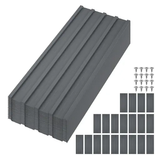Garvee 20Pcs Heavy Duty Corrugated Galvanized Steel Roofing Panels, Weatherproof Rustproof Outdoor Metal Roof Sheets, Easy to Install Roof Cover, Ideal for Carports, Patios, Sheds & Outbuildings, Multiple Sizes