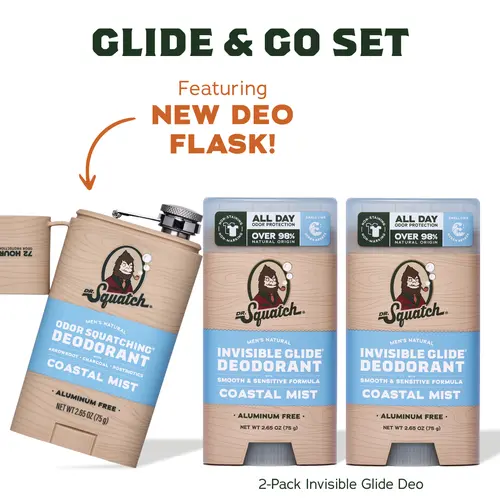 Dr. Squatch Glide & Go Set - Deodorant Flask - Gifts for Men