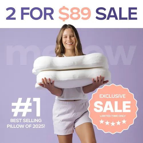 Mellow Sleep | 2 CloudAlign Pillows + 2 Free Cooling Pillowcases - Ergonomic Cervical Pillow +Dual-Height Memory Foam with Cooling Pillowcase for Side Back & Stomach Sleepers Best Pillow 2025 Awarded