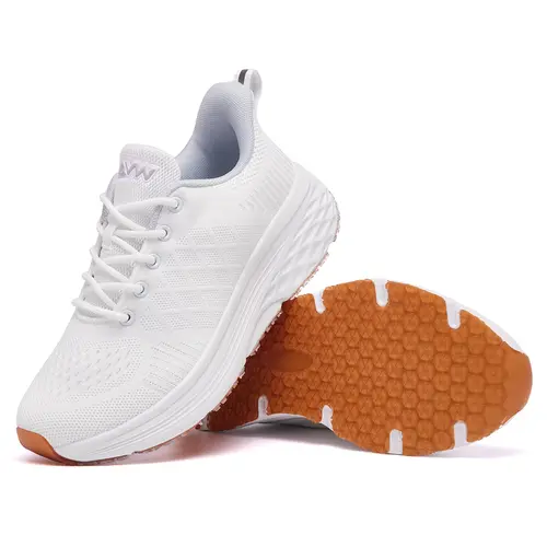 AVW Women's Non-Slip Work Shoes - Knit Fabric Workwear Shoes, Water Resistant Work Safety Sneakers, Slip Resistant Footwear for Food Service Chefs,sohochic