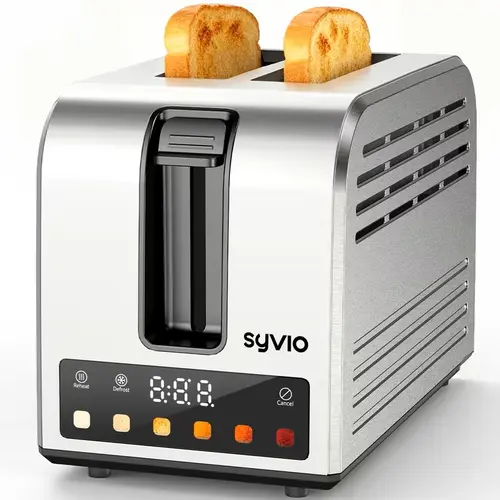 Syvio Toaster | Smart touchscreen, SUS430 stainless steel construction, supports 5 bread types and 6 toasting levels, wide slot design, intelligent temperature control system, removable tray. Appliances Durable Toastie Maker