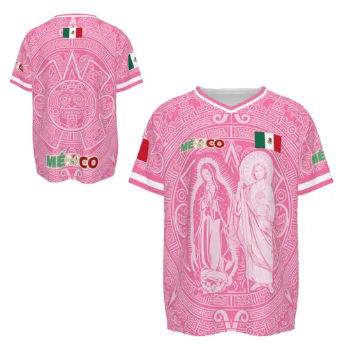 Light Pink Virgencita & San Juditas Mexico Soccer Jersey for Men, 2026 Soccer Fan Shirt, Casual Sports Mexican Culture Style Jersey