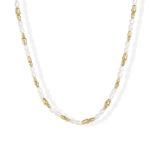 PAVOI 14K-18K Gold Plated Dainty Pearl Necklaces for Women