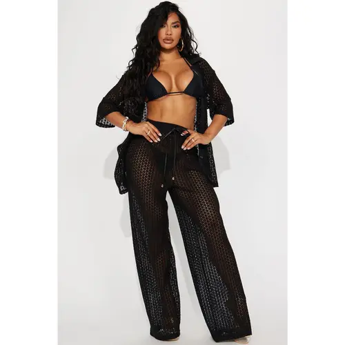 Abby Swim Cover Up Pants - Black