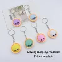 Cute Dumpling Pressable Squishies Fidget Keychain - PVC Food-Shaped Bag Charm, Wear-Resistant Fidget Toy, Mini Unique Gift for Kids, Party Bags & Gifts Supplies, Bag Charms,sohochic
