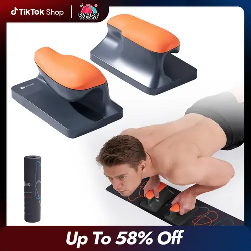 Keep Ergonomic Push Up Bars With Training Mat Set| Reduces Wrist Pain | 3.6" Elevation | 25% Better Grip | 20% Higher Capacity | Perfect Home Gym