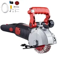 【Backtoschool】VEVOR 5800W Wall Chaser 38mm/1.5" Cutting Width, Wall Groove Cutting Machine 52mm/2" Cutting Depth,Wall Slotting Machine With 8 Saw Blades 6.3" Diameter 5000r/Min,One-time Forming Dustless, Water Pump, Cable Ties, 2 Ergonomic Handles