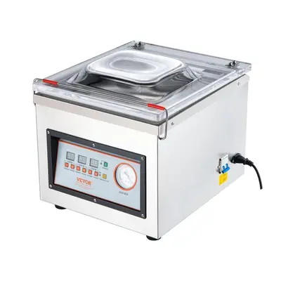 【Back to School】VEVOR DZ-260C Corded 110V Max 1700W Kitchen Chamber Sealer with 2 Heating Wires, Vacuum Compression Seal Machine w/30 Vacuum Bags for Home Use