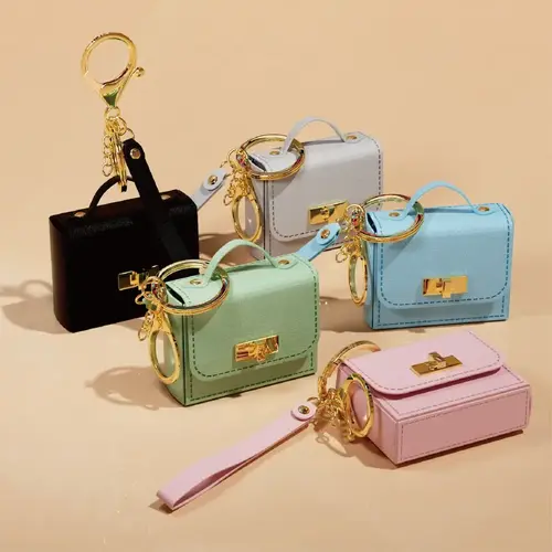 Mini PU Leather Handbag Keychain - Small Charm for Headphones/Small Items, Perfect Graduation Season Gift