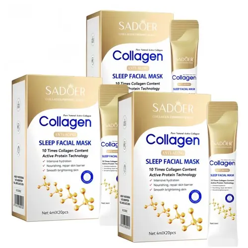 【20PCS】10 Times Collagen Content Active Protein Technology Sleep Facial Mask for Skin Repair- Skincare easy absorption