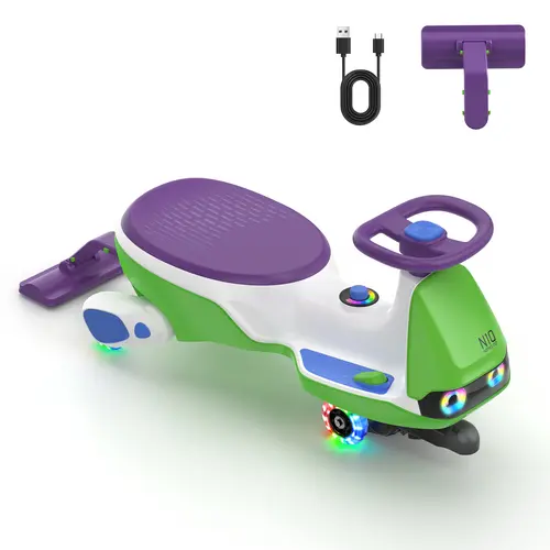 FanttikRide N10 Pro Modern Electric Wiggle Tricycle for Boys and Girls (Ages 3+, 150 Lbs) - Pedal, Type-C Rechargeable Battery, 1-Click Detachable Mop, GlideWiz, Anti-Rollover, Flashing Wheels, Bluetooth, CPSIA and ASTM F963 Certified Kids Toys