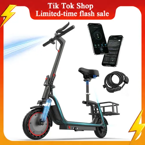 H2 Electric Scooter with Seat - 350W Brushless Motor, 36V 5.2Ah/36V 9Ah Battery, 14-18 Mi Range, 19 mph (31 km/h) Top Speed, APP Control, 1-Button Locking, 265 lbs Max Load, Fuel-Efficient Scooter Lifestyle Commuter Choice