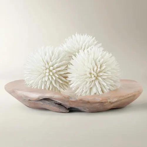 Z Gallerie 3-Piece Water-Free Faux Allium Sphere Decor Set - Green, Black, White Unique Modern Ornaments, Figurines Decor, Aesthetic Home & Living Room House Sculptures