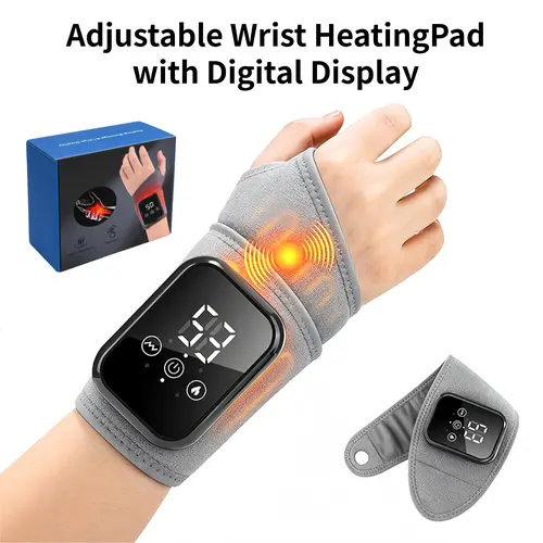 Heating & Vibrating Hand Massager Wrist Wrap - 3 Vibration Types, 3 Hot Compress Levels, Wrist Protection, Universal Left/Right Fit, Cordless Freedom, On-the-Go Use, Mens Gifts, Adulting Gifts, Knee Support Aid, Home Supplies