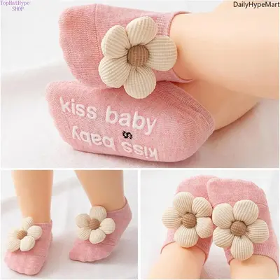 4-Pack Non-Slip Ankle Socks, Cute Animal & Flower Design Casual Socks