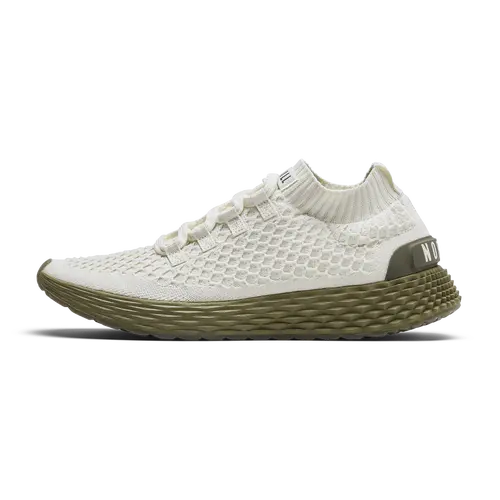 NOBULL Women's Allday Knit Shoe in Mineral White Olive - Everyday Walking Sneaker, Comfortable Slip-On Shoe, Casual Trainer
