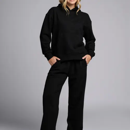 Comfrt | Halo Lightweight Matching Set | Obsidian & Steel Grey Crop Hoodie & Straight Sweatpants