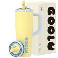 32/40oz Insulated Tumbler with anti slip handle and flexible straw | Insulated Stainless Steel Cup 100% Leakproof | Cup Holder Friendly for travel - Gifts for Women & Men Mug Insulation tiktokshopspringglowup Summervibes,sohochic